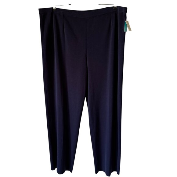 Ming Wang 3X Knit Pant Indigo Blue Pull On Comfort Straight Leg Basic Cut NWT - Picture 13 of 14